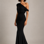Vestido largo negro asimetrico de fiesta | Stylicious (6)