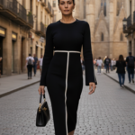 Vestido negro midi elegante | Stylicious