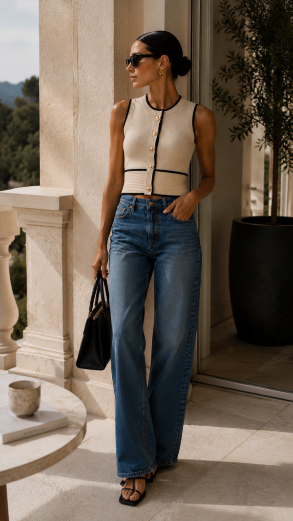 Conjunto top y falda beige elegante | Stylicious (17)