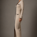 Vestido midi beige elegante | Stylicious (2)