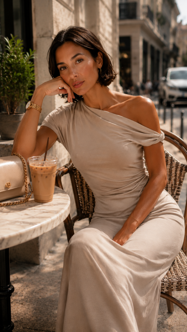 Vestido largo asimetrico elegante | Stylicious