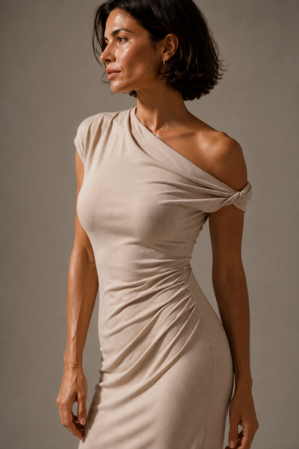 Vestido largo asimetrico elegante | Stylicious (3)