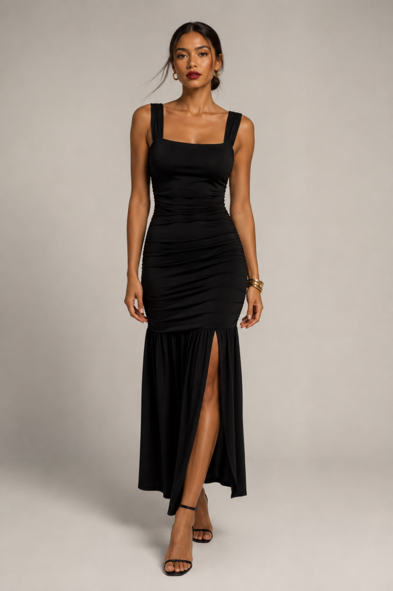 vestido frontal negro