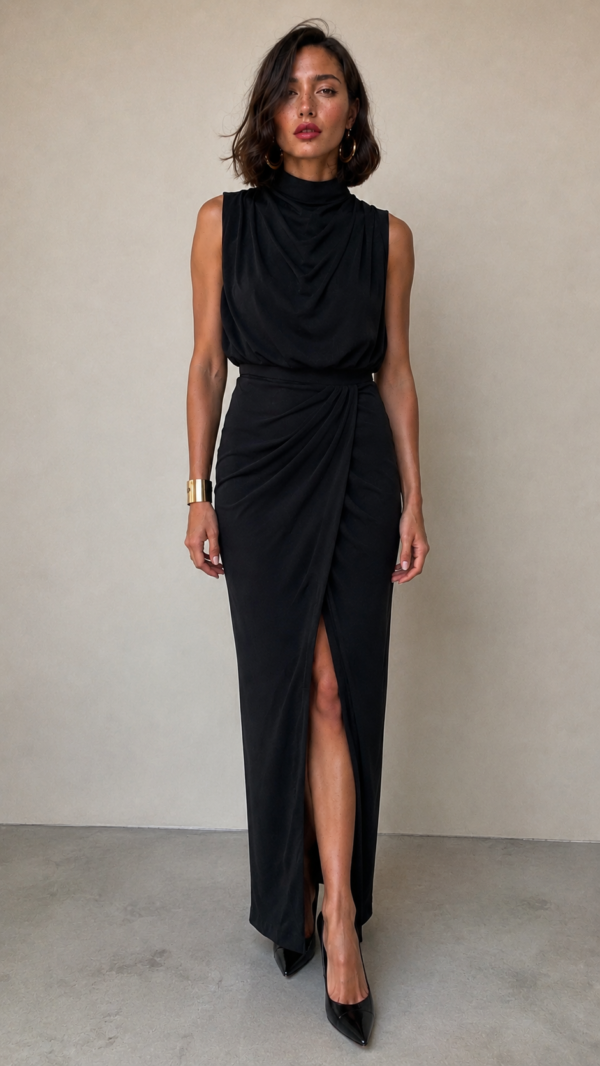 Vestido largo cruzado elegante | Stylicious (4)