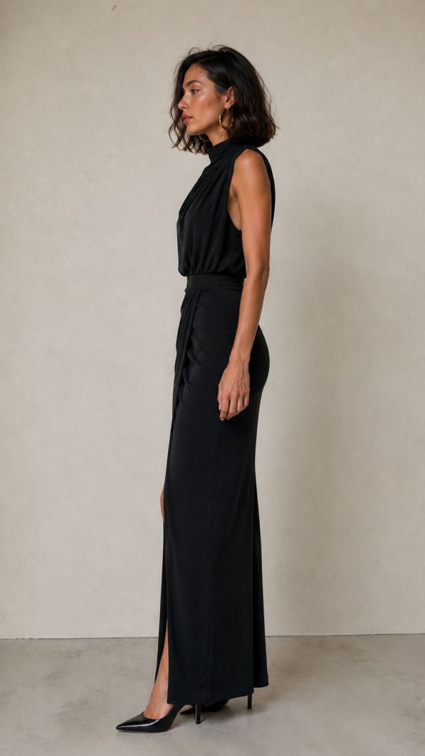 Vestido largo cruzado elegante | Stylicious (5)