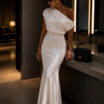 Vestido largo blanco asimetrico | Stylicious (18)