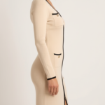 Vestido midi beige elegante | Stylicious (8)