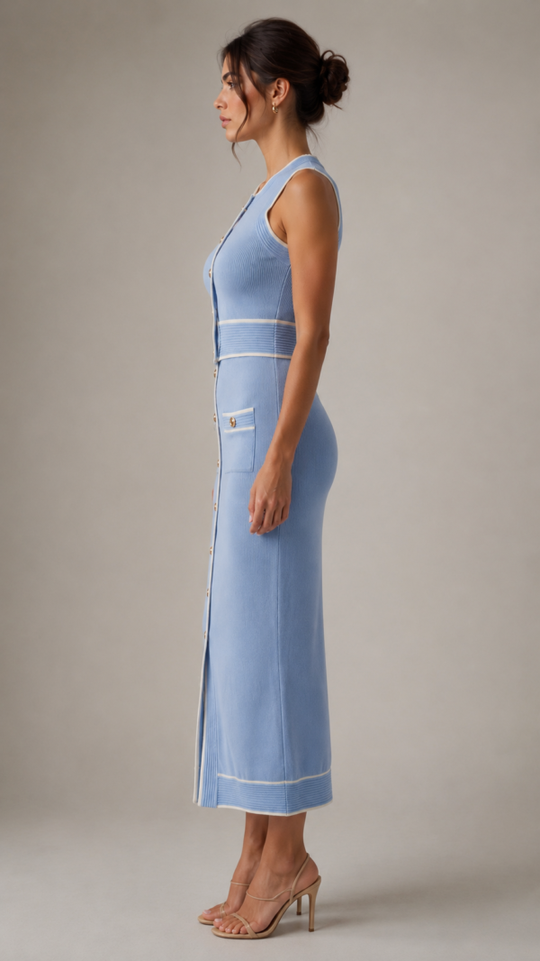 Conjunto top y falda azul elegante | Stylicious (6)