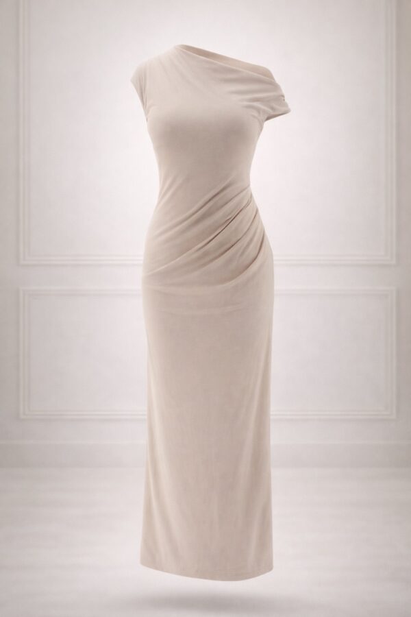 Vestido largo asimetrico elegante | Stylicious (18)