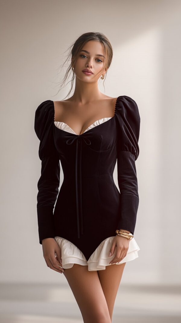 Vestido corto blanco y negro | Stylicious (10)
