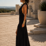Vestido largo negro con nudo | Stylicious (10)
