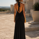 Vestido largo negro con nudo | Stylicious (11)