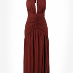 Vestido largo marron con nudo | Stylicious (11)