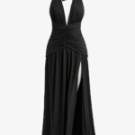 Vestido largo negro con nudo | Stylicious (23)