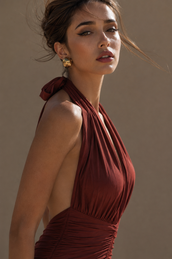 Vestido Fruncido Elegante