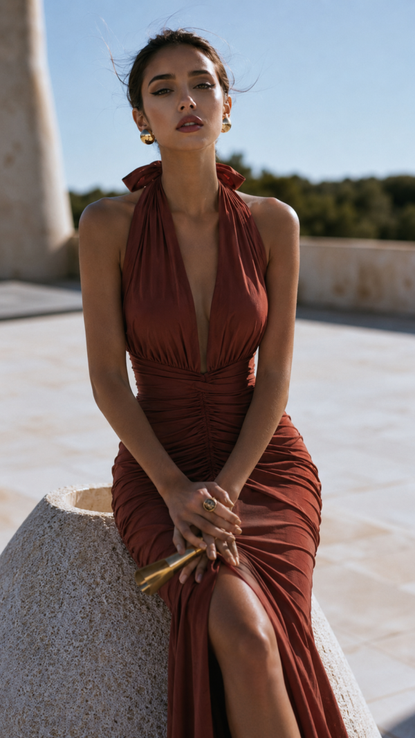 Vestido Fruncido Sexy