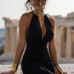 Vestido largo negro con nudo | Stylicious (5)