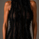 Vestido negro elegante de cuello alto | Stylicious (10)