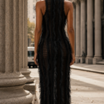 Vestido negro elegante de cuello alto | Stylicious (18)