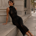 Vestido negro elegante de cuello alto | Stylicious (19)