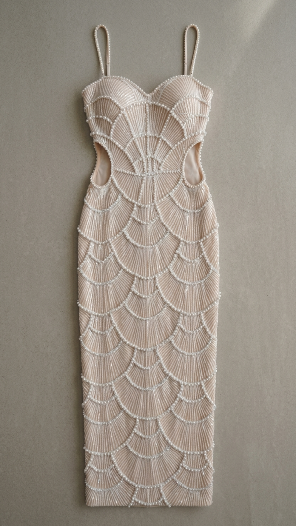 Vestido midi con perlas de fiesta | Stylicious (9)
