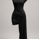 Vestido negro drapeado elegante | Stylicious (16)