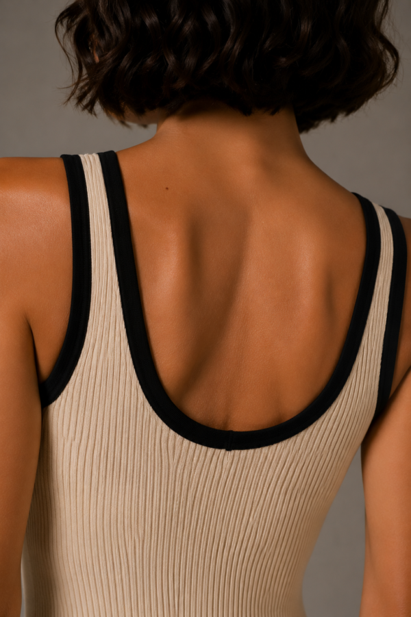 Vestido de punto beige y negro | Stylicious (7)