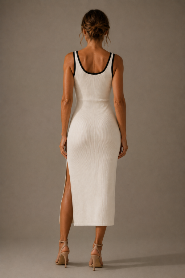 Vestido blanco y negro de punto | Stylicious (14)
