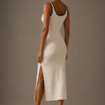Vestido blanco y negro de punto | Stylicious (18)