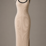 Vestido de punto beige y negro | Stylicious (10) packshot