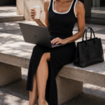 Vestido negro y blanco de punto | Stylicious (13)