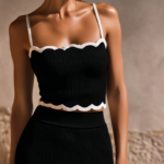 Conjunto top y falda negro de punto | Stylicious (8)