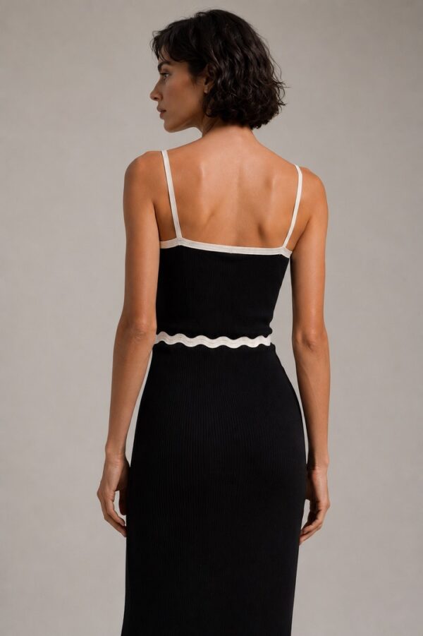 Conjunto top y falda negro de punto | Stylicious (9)