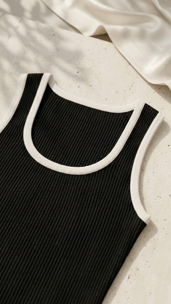 Vestido negro y blanco de punto | Stylicious (9)