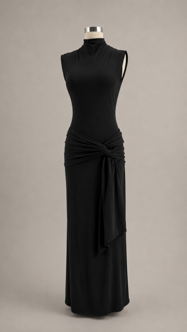 Vestido largo negro fluido | Stylicious (20)