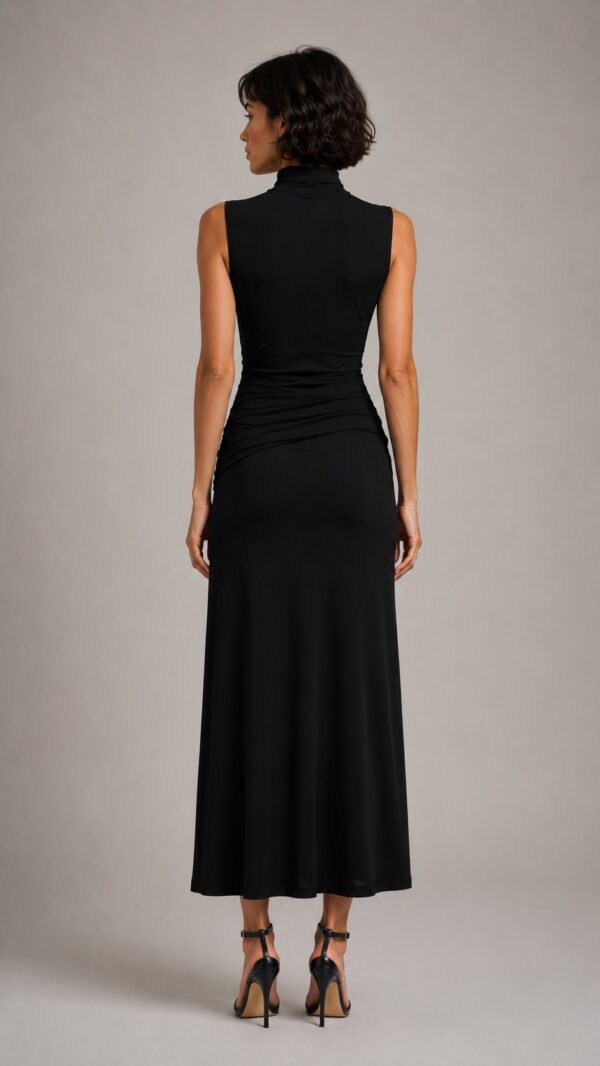 Vestido largo negro fluido | Stylicious (5)