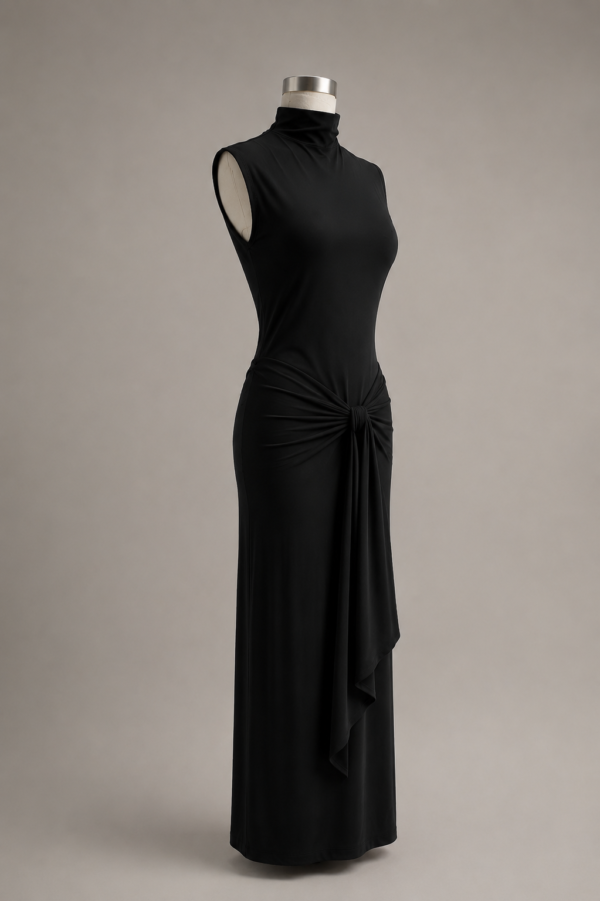 Vestido largo negro fluido | Stylicious (18)