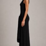 Vestido largo negro fluido | Stylicious (4)
