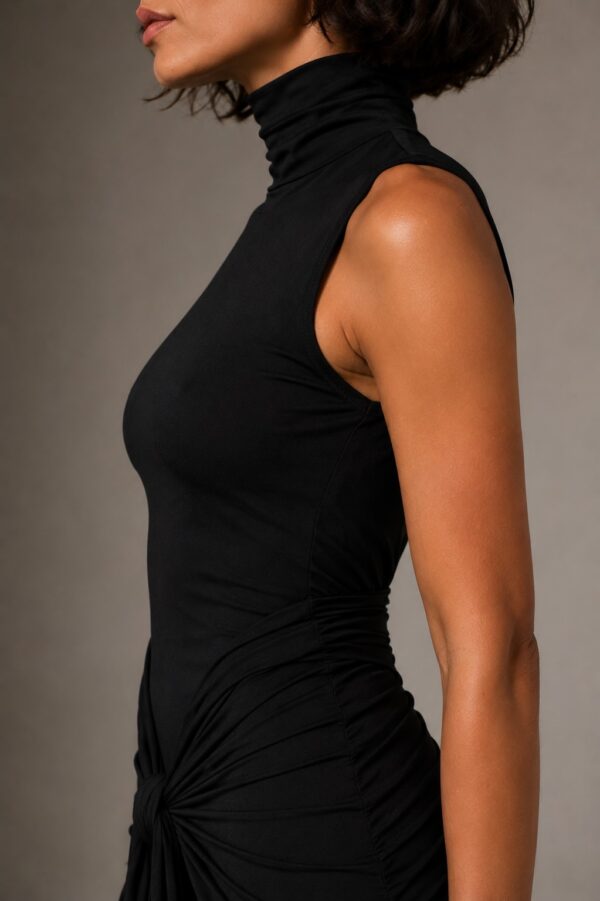 Vestido largo negro fluido | Stylicious (8)