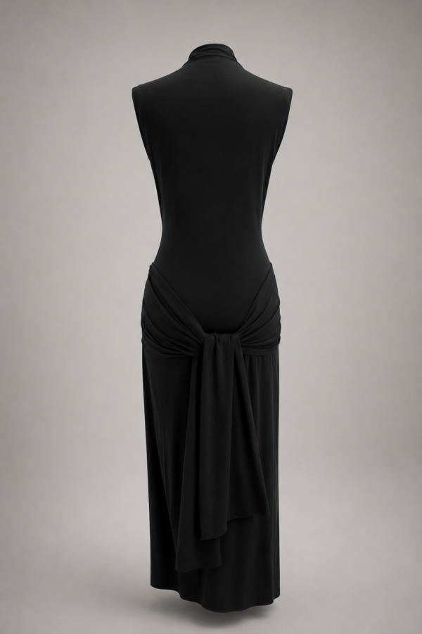 Vestido largo negro fluido | Stylicious (21)