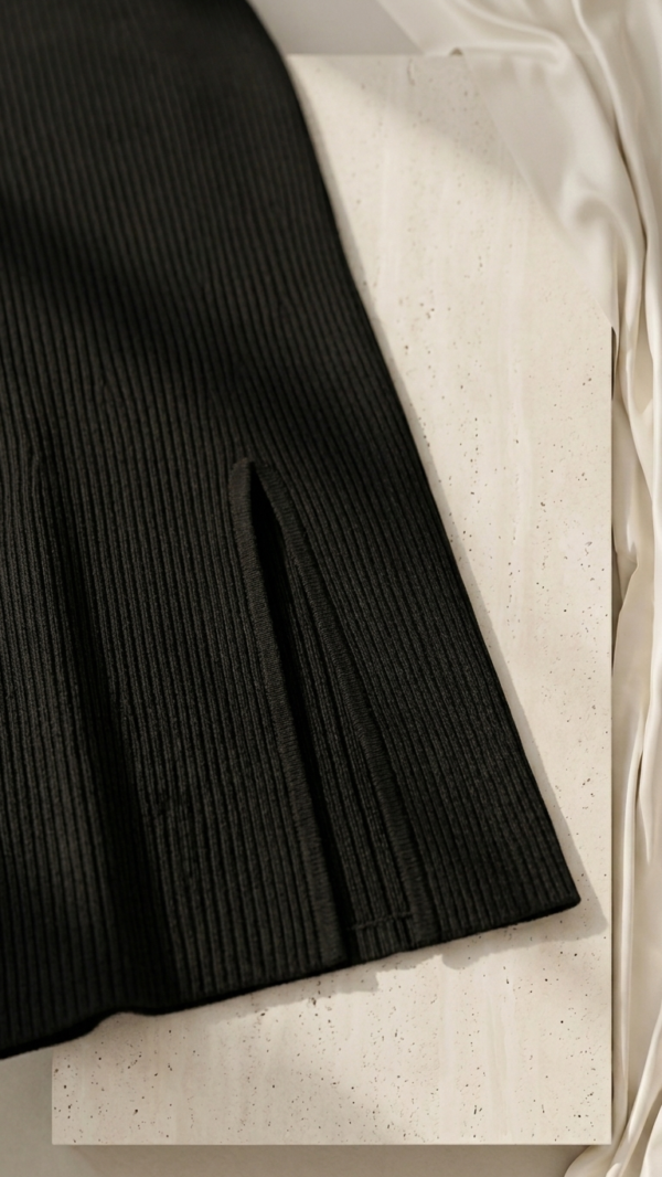 Vestido negro y blanco de punto | Stylicious (12)