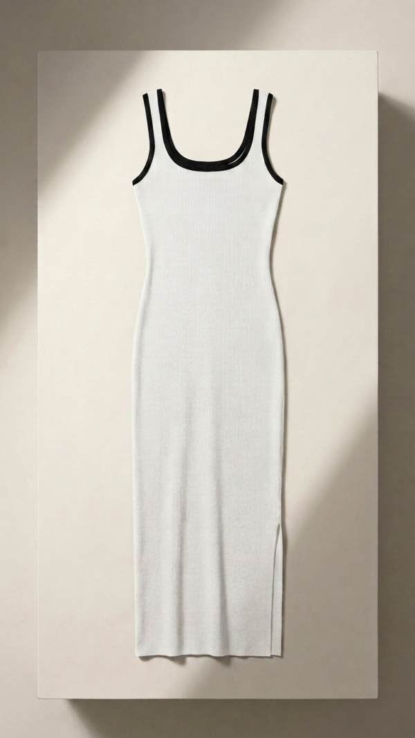 vestido dualite blanco y negro packshot