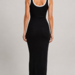 Vestido negro y blanco de punto | Stylicious (4)