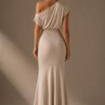 Vestido largo beige asimetrico | Stylicious (4)