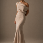 Vestido largo beige asimetrico | Stylicious (2)