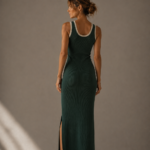 Vestido de punto verde elegante | Stylicious (4)