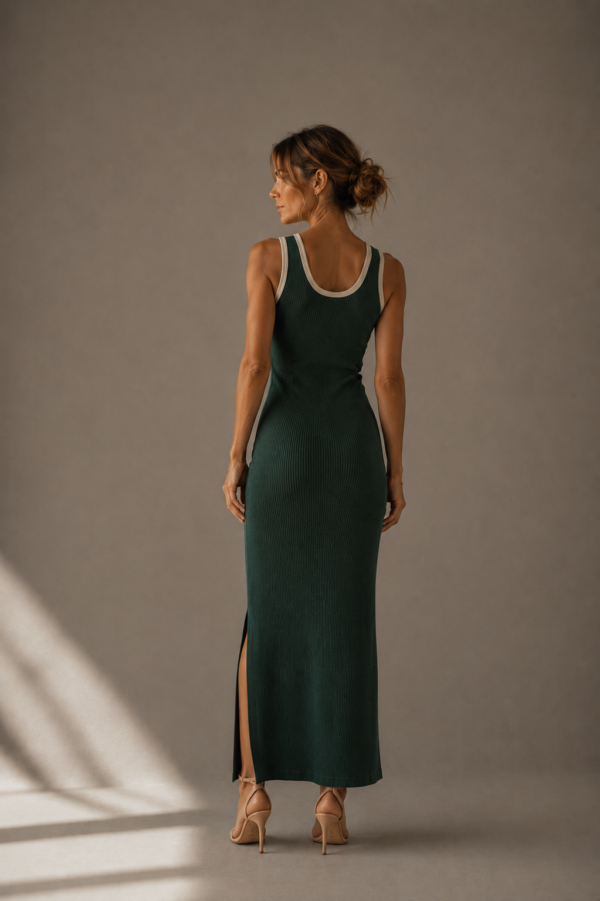 Vestido de punto verde elegante | Stylicious (4)
