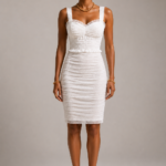 Vestido Fleur | Blanco Nube frontal