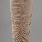 Vestido midi beige elegante fruncido | Stylicious (9)