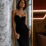 Vestido negro con brillo de fiesta | Stylicious